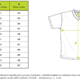 Dětské tričko APER – tabulka velikostí